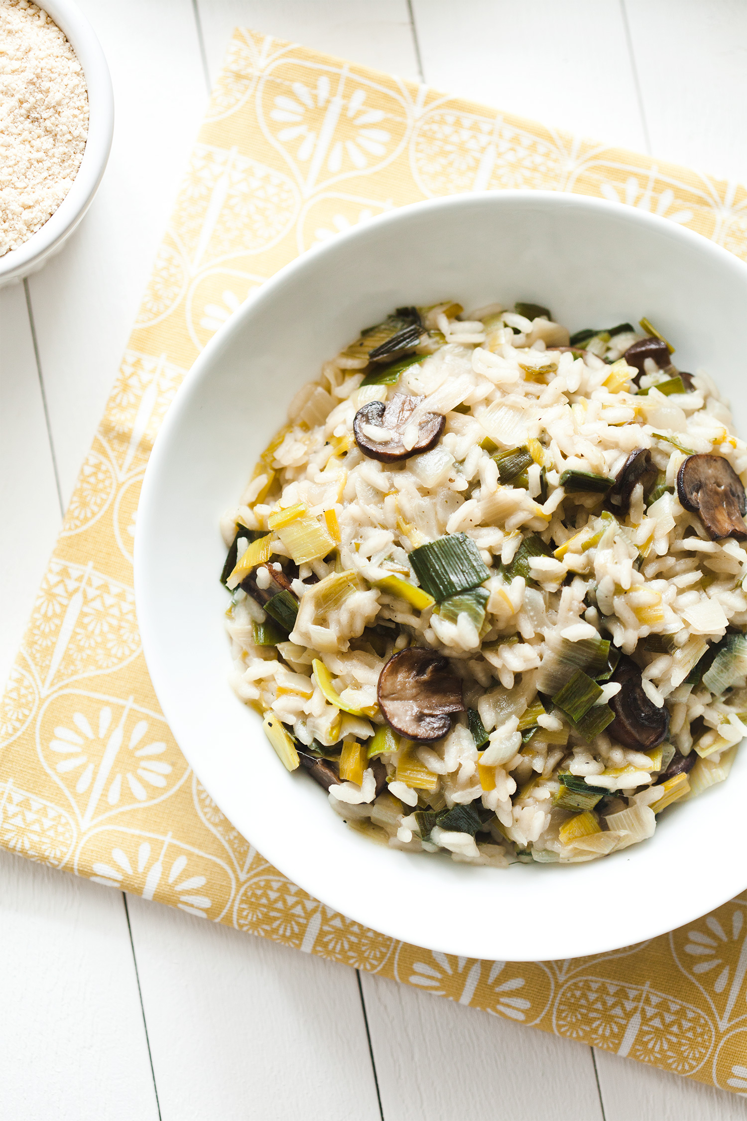 Risotto poireaux champignons