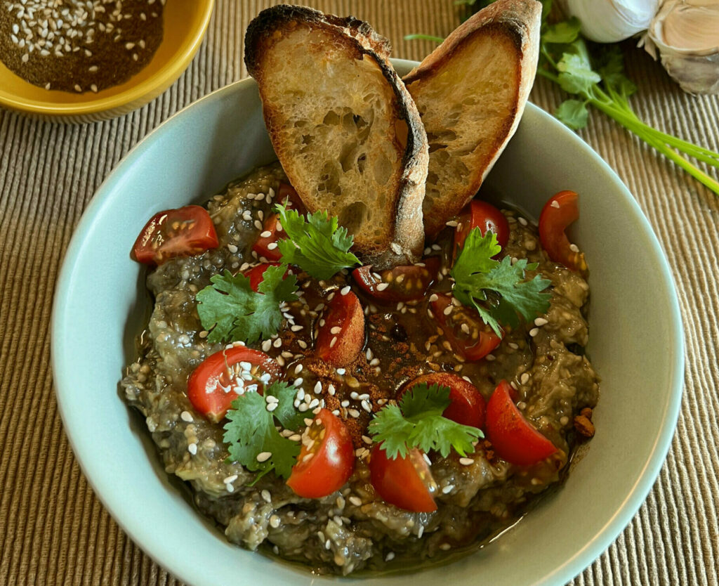 recette caviar d'aubergine cerise et potiron