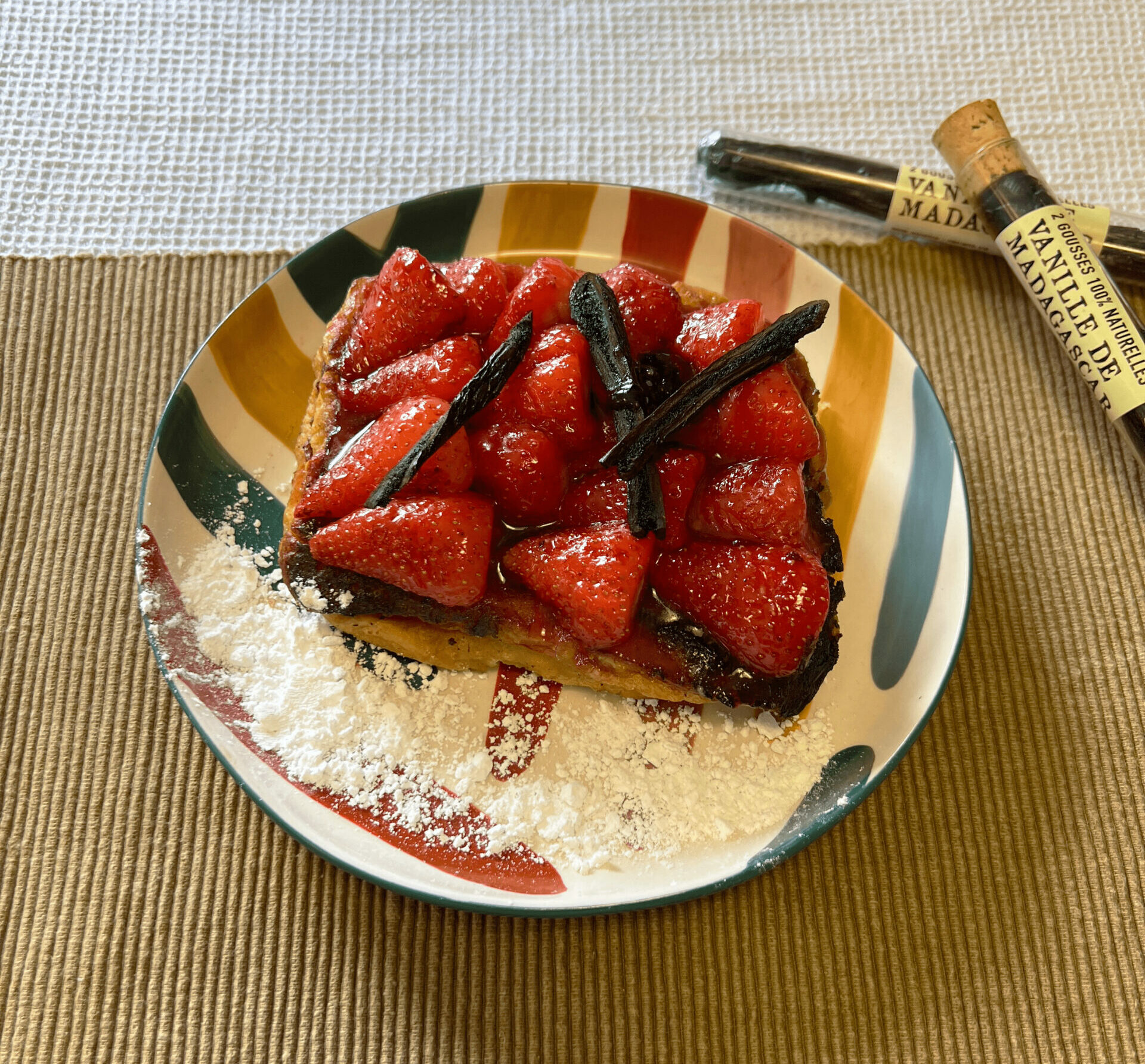 pain perdu fraises caramélisées