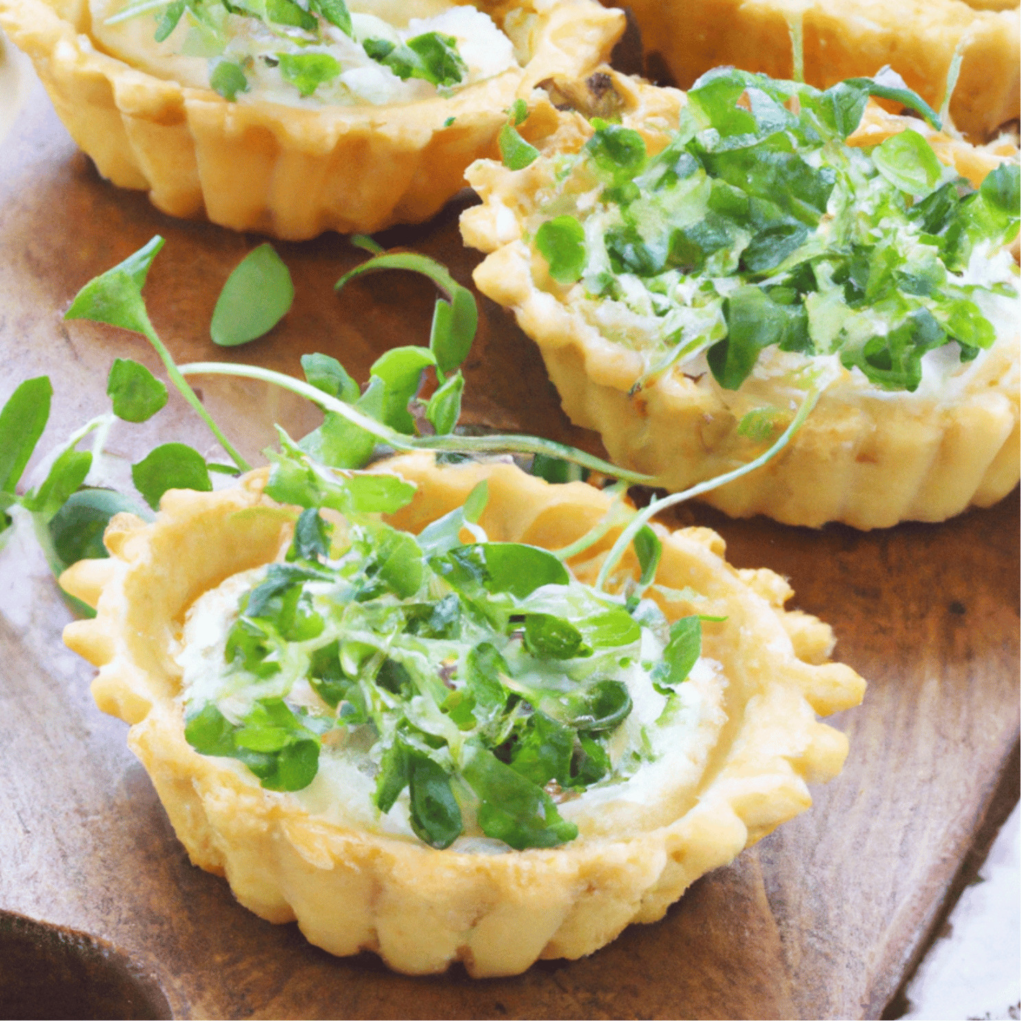 Tartelettes au cresson et au chèvre