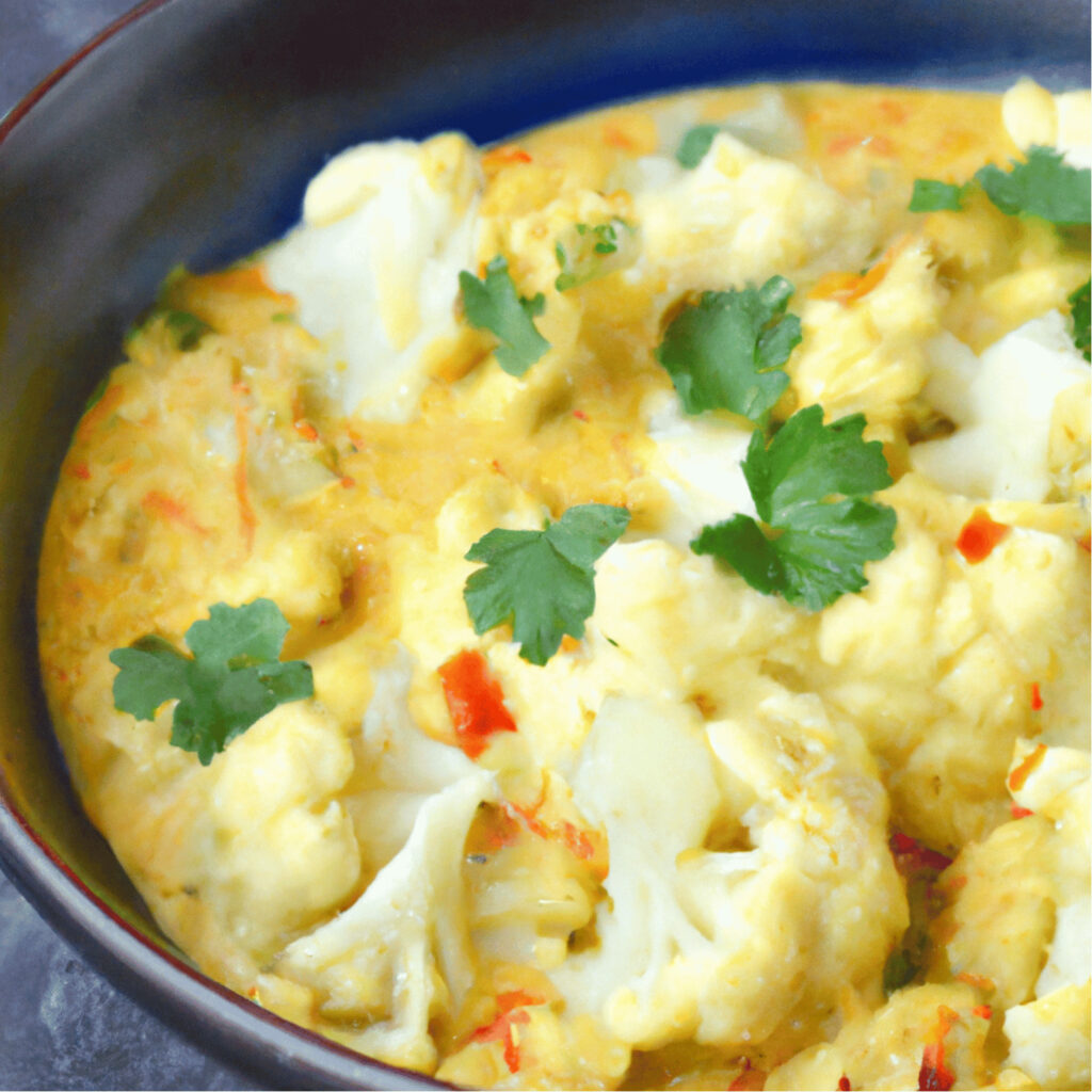 recette de curry de chou fleur au lait de coco