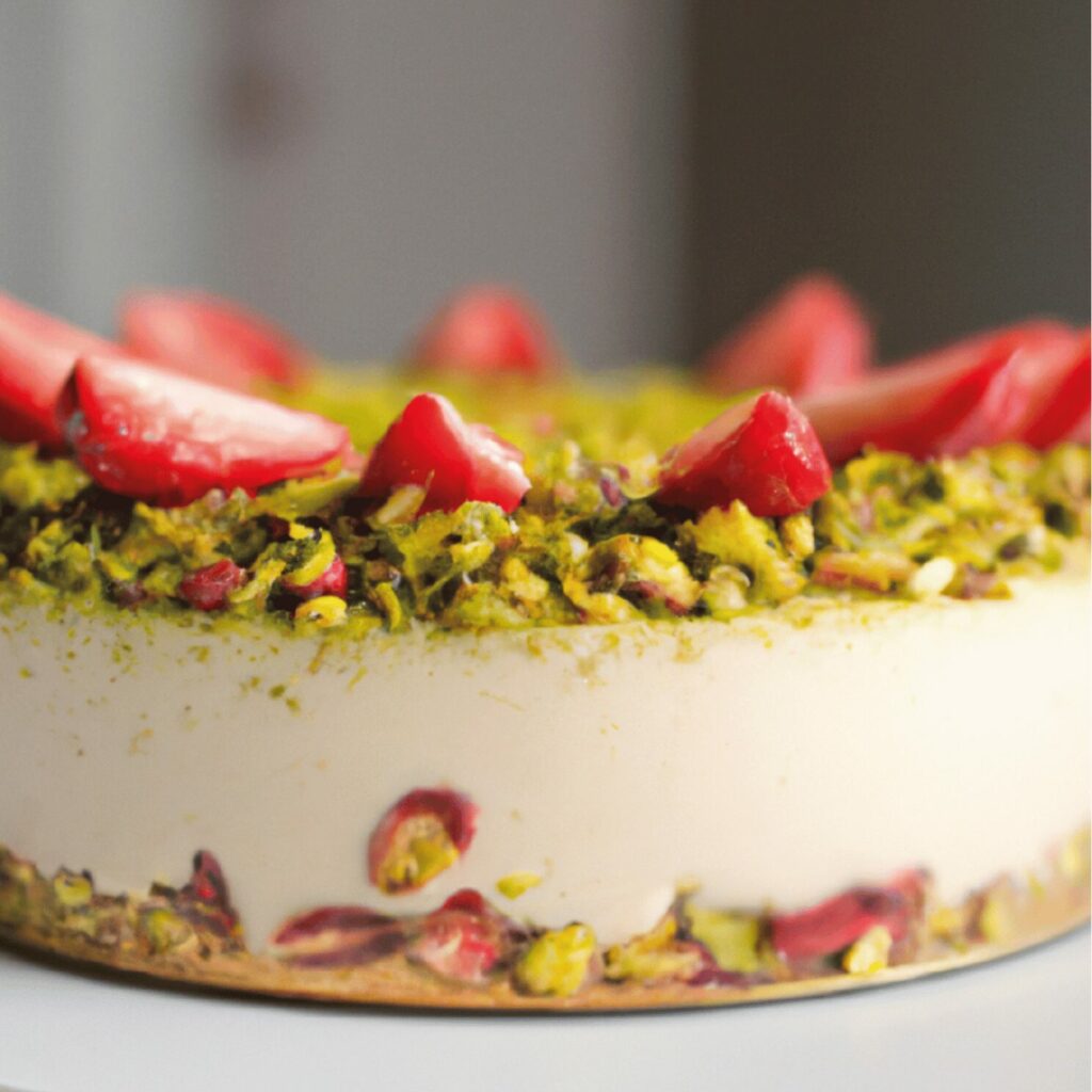 cheescake fraises pistache et fromage blanc