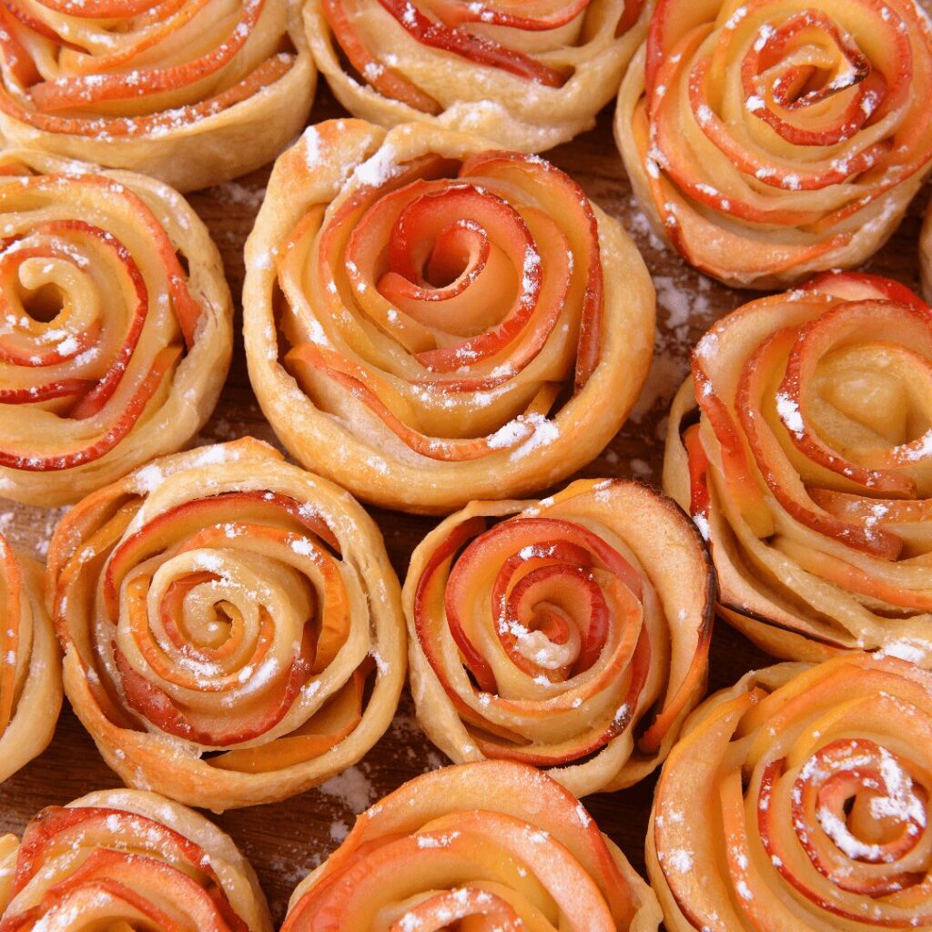 recette roses feuilletées aux pommes