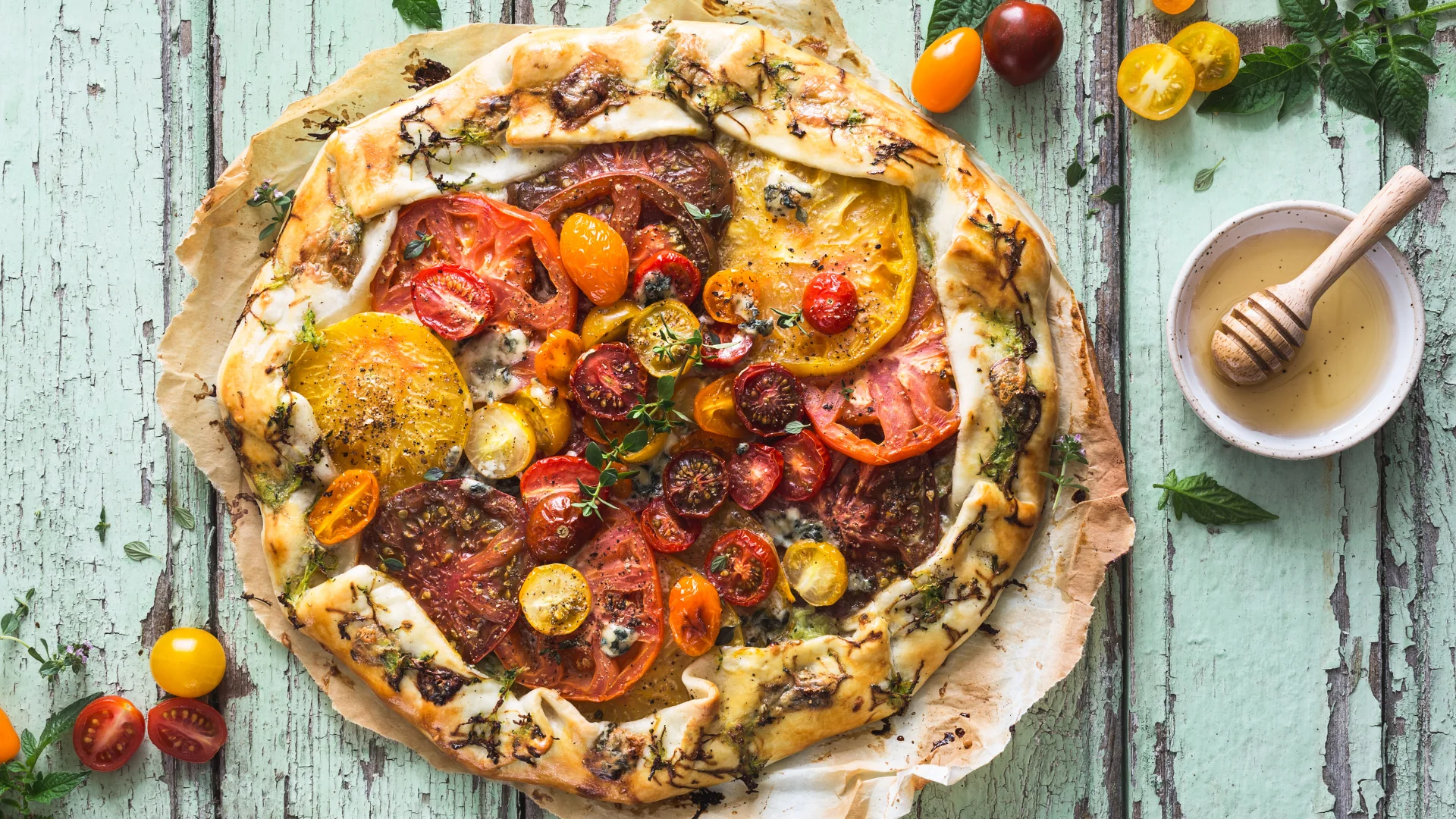 Tarte aux tomates anciennes